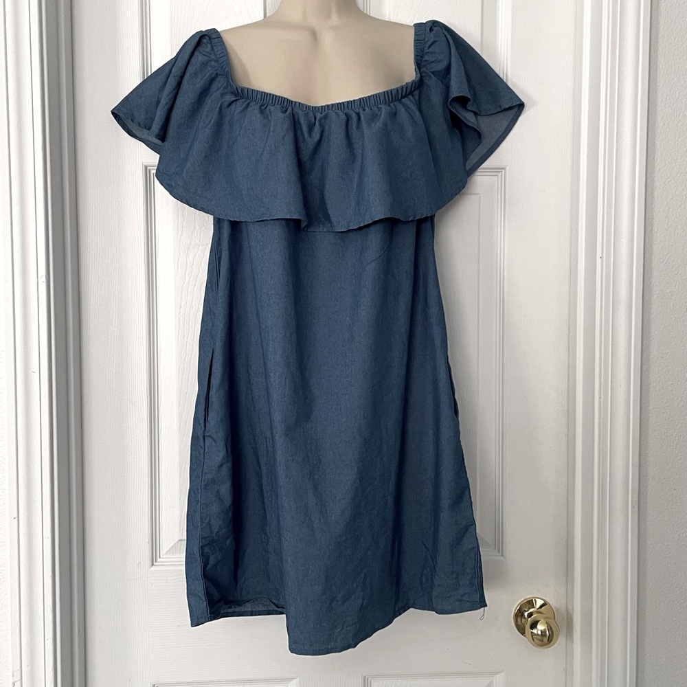 NWOT Blue Jean Off Shoulder Blue Jean Summer Dress